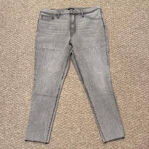 Express Women's Grey Ankle Crop Slim Jeans